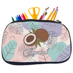 Coconut and Leaves Neoprene Pencil Case - Medium w/ Name or Text