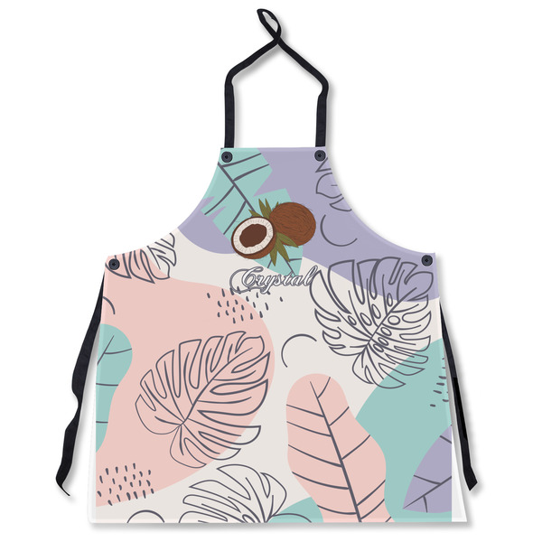 Custom Coconut and Leaves Apron Without Pockets w/ Name or Text