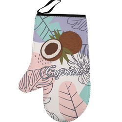 Coconut and Leaves Left Oven Mitt w/ Name or Text