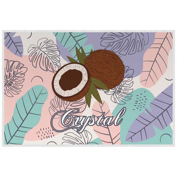 Custom Coconut and Leaves Laminated Placemat w/ Name or Text