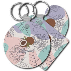 Coconut and Leaves Plastic Keychain (Personalized)
