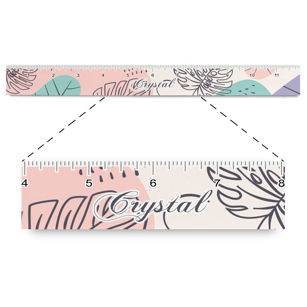 Custom Coconut and Leaves Plastic Ruler - 12" (Personalized)