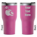 Coconut and Leaves RTIC Tumbler - Magenta - Laser Engraved - Double-Sided (Personalized)