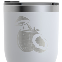 Coconut and Leaves RTIC Tumbler - White - Engraved Front