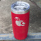 Coconut and Leaves Red Polar Camel Tumbler - 20oz - Angled