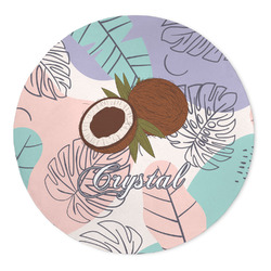 Coconut and Leaves 5' Round Indoor Area Rug (Personalized)