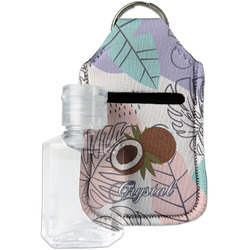 Coconut and Leaves Hand Sanitizer & Keychain Holder - Small (Personalized)