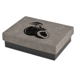 Coconut and Leaves Small Gift Box w/ Engraved Leather Lid