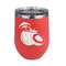 Coconut and Leaves Stainless Wine Tumblers - Coral - Double Sided - Front