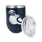 Coconut and Leaves Stainless Wine Tumblers - Navy - Double Sided - Alt View