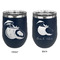 Coconut and Leaves Stainless Wine Tumblers - Navy - Double Sided - Approval