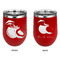 Coconut and Leaves Stainless Wine Tumblers - Red - Double Sided - Approval