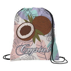 Coconut and Leaves Drawstring Backpack (Personalized)