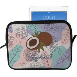 Coconut and Leaves Tablet Case / Sleeve - Large w/ Name or Text