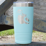 Coconut and Leaves 20 oz Stainless Steel Tumbler - Teal - Double Sided (Personalized)