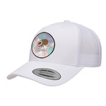 Coconut and Leaves Trucker Hat - White (Personalized)