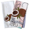 Coconut and Leaves Waffle Weave Towels - Two Print Styles