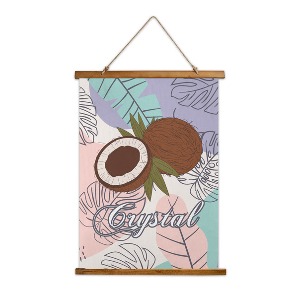 Custom Coconut and Leaves Wall Hanging Tapestry - Tall (Personalized)