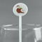 Coconut and Leaves White Plastic 5.5" Stir Stick - Round - Main