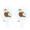 Coconut and Leaves White Plastic 7" Stir Stick - Double Sided - Round - Front & Back