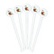 Coconut and Leaves White Plastic 7" Stir Stick - Round - Fan View