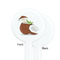 Coconut and Leaves White Plastic 7" Stir Stick - Single Sided - Round - Front & Back