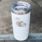 Coconut and Leaves White Polar Camel Tumbler - 20oz - Angled