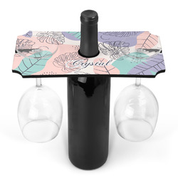 Coconut and Leaves Wine Bottle & Glass Holder (Personalized)