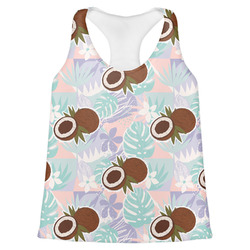 Coconut and Leaves Womens Racerback Tank Top - X Large