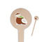 Coconut and Leaves Wooden 4" Food Pick - Round - Closeup