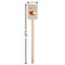 Coconut and Leaves Wooden 6.25" Stir Stick - Rectangular - Dimensions