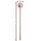 Coconut and Leaves Wooden 7.5" Stir Stick - Round - Dimensions