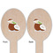 Coconut and Leaves Wooden Food Pick - Oval - Double Sided - Front & Back