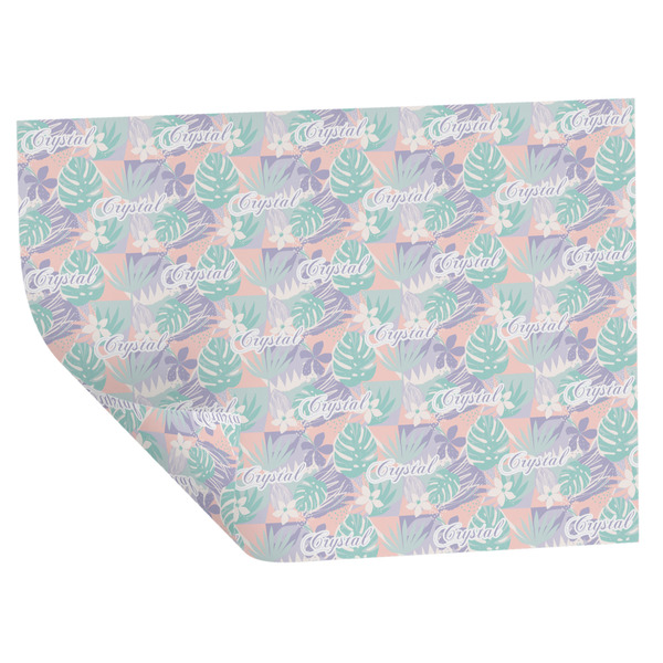 Custom Coconut and Leaves Wrapping Paper Sheets - Double-Sided - 20" x 28" (Personalized)