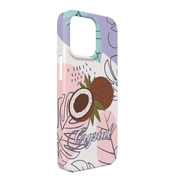 Custom Coconut and Leaves iPhone Case - Plastic - iPhone 13 Pro Max (Personalized)