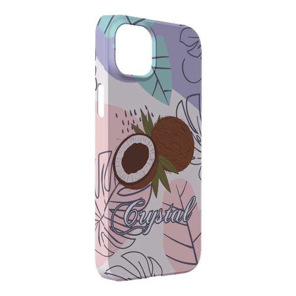 Custom Coconut and Leaves iPhone Case - Plastic - iPhone 14 Plus (Personalized)