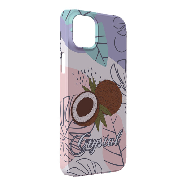 Custom Coconut and Leaves iPhone Case - Plastic - iPhone 14 Pro Max (Personalized)