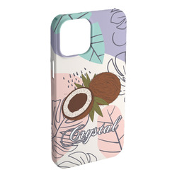 Coconut and Leaves iPhone Case - Plastic - iPhone 15 Plus (Personalized)