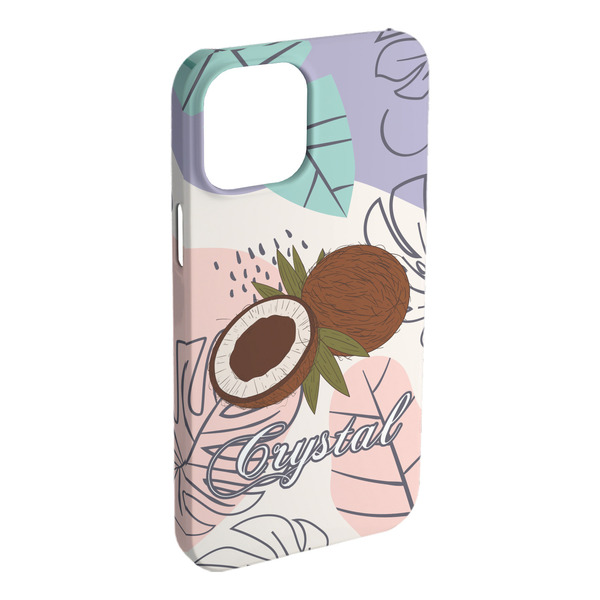 Custom Coconut and Leaves iPhone Case - Plastic - iPhone 15 Plus (Personalized)