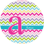 Colorful Chevron Multipurpose Round Labels - 1" (Personalized)