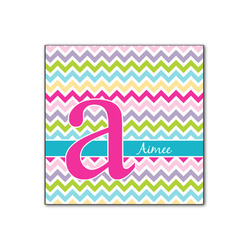 Colorful Chevron Wood Print - 12x12 (Personalized)