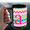 Colorful Chevron 15oz. Black Mug - LIFESTYLE