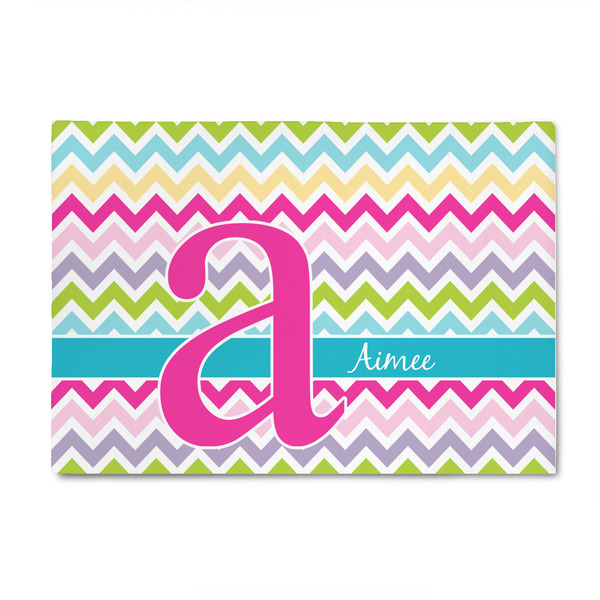 Custom Colorful Chevron 4' x 6' Patio Rug (Personalized)