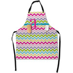 Colorful Chevron Apron With Pockets w/ Name and Initial