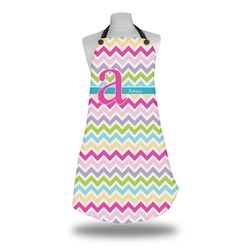 Colorful Chevron Apron w/ Name and Initial