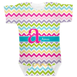 Colorful Chevron Baby Bodysuit 12-18 w/ Name and Initial