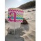 Colorful Chevron Beach Spiker white on beach with sand