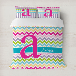 Colorful Chevron Duvet Cover Set - Full / Queen (Personalized)