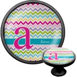 Colorful Chevron Cabinet Knob (Black) (Personalized)