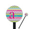 Colorful Chevron Black Plastic 5.5" Stir Stick - Round - Closeup